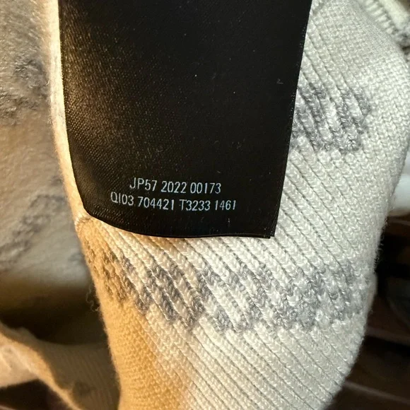 Balenciaga Gray Crew Neck Sweater with Repeated Logo Print